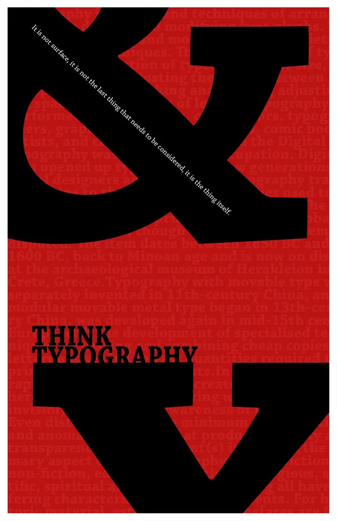 Cartel rojo y negro de tipografía