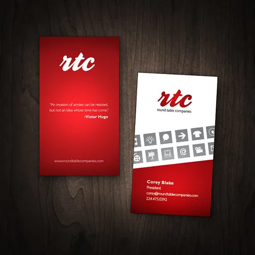 Tarjetas de presentación rojas y blancas